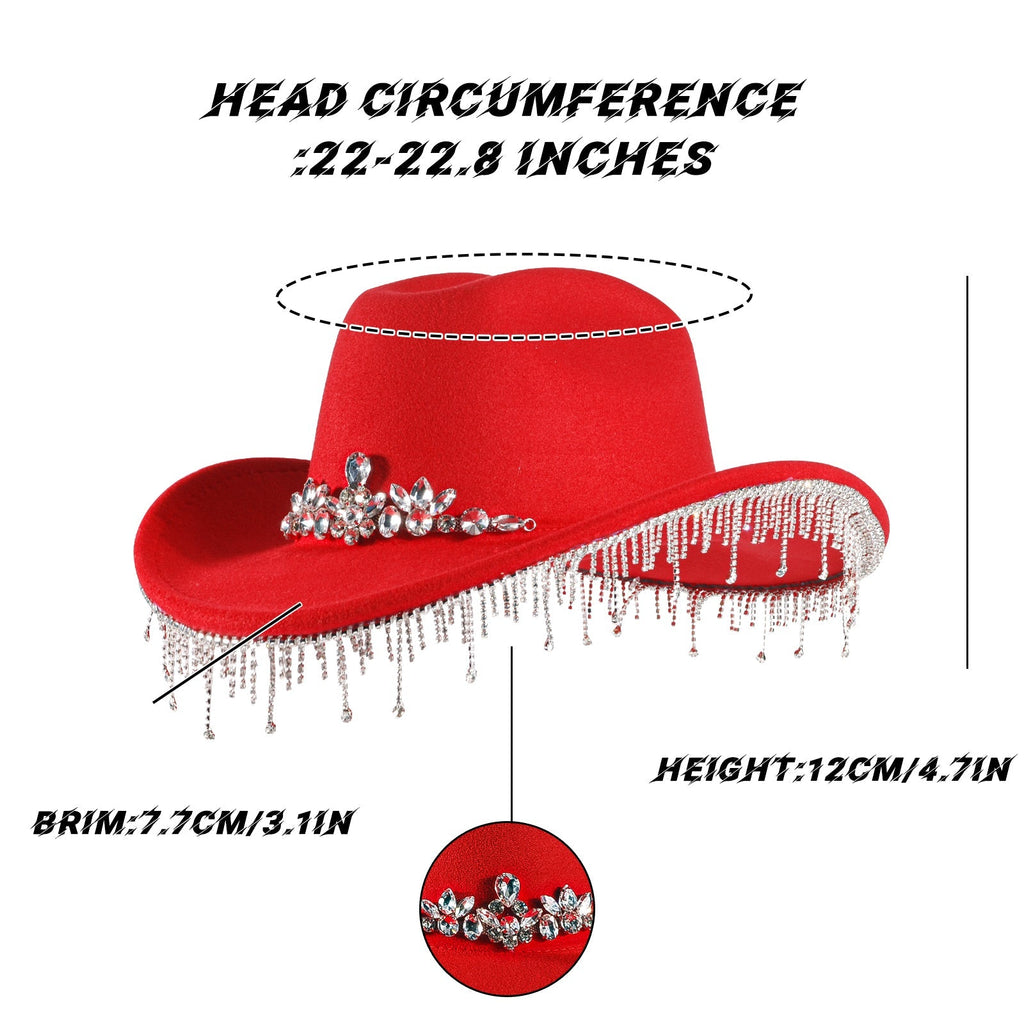 Womens Rhinestone Cowgirl Cowboy Hat